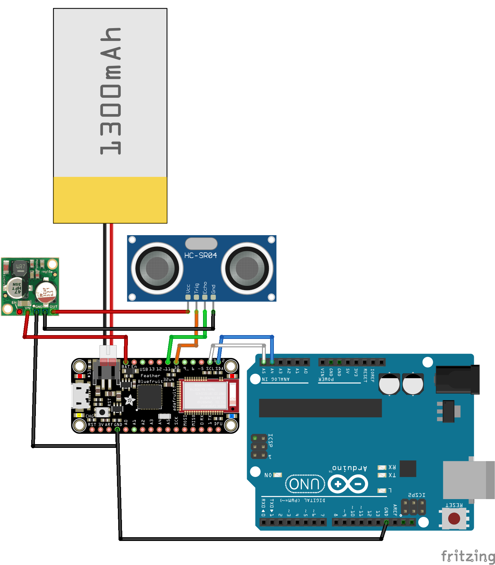 I2C Communication Between Arduino Uno and Feather 32u4